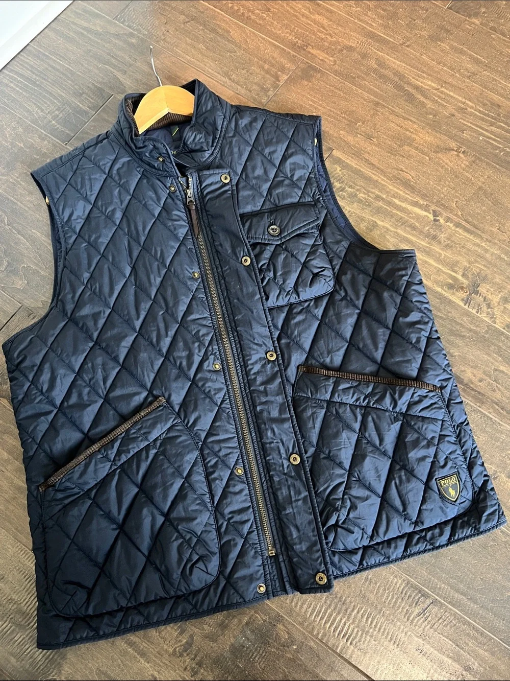 Polo by Ralph Lauren Navy Diamond-Quilted Men's Vest Size XL